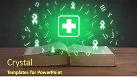  Presentation with medical book - Slides with open-medical-book-with-health background and a tawny brown colored foreground