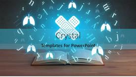  Presentation with medical book - Slide deck having open-medical-book-with-health background and a teal colored foreground