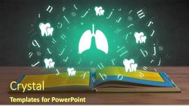  Presentation with medical book - Presentation theme consisting of open-medical-book-with-health background and a tawny brown colored foreground