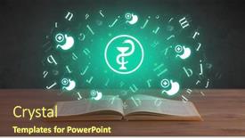  Presentation with medical book - Presentation theme featuring open-medical-book-with-health background and a tawny brown colored foreground