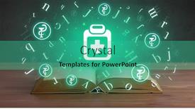  Presentation with medical book - Presentation theme consisting of open-medical-book-with-health background and a teal colored foreground