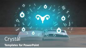  Presentation with medical book - Slide deck featuring open-medical-book-with-health background and a teal colored foreground