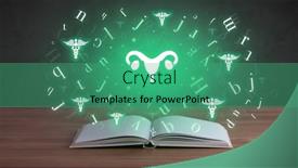  Presentation with medical book - Theme enhanced with open-medical-book-with-health background and a ocean colored foreground