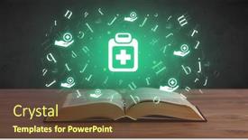  Presentation with medical book - Slide deck having open-medical-book-with-health background and a tawny brown colored foreground