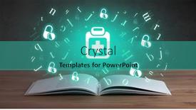  Presentation with medical book - Slide deck featuring open-medical-book-with-health background and a teal colored foreground