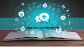  Presentation with medical book - Presentation theme having open-medical-book-with-health background and a teal colored foreground