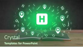  Presentation with medical book - Presentation featuring open-medical-book-with-health background and a ocean colored foreground