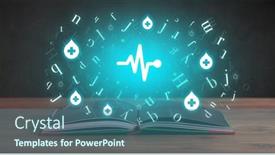  Presentation with medical book - PPT theme having open-medical-book-with-health background and a ocean colored foreground