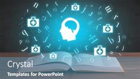  Presentation with medical book - Theme enhanced with open-medical-book-with-health background and a teal colored foreground