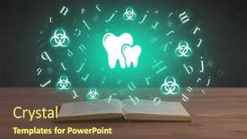  Presentation with medical book - PPT layouts enhanced with open-medical-book-with-health background and a tawny brown colored foreground