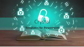  Presentation with medical book - PPT theme consisting of open-medical-book-with-health background and a teal colored foreground