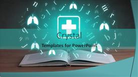  Presentation with medical book - Slide deck having open-medical-book-with-health background and a teal colored foreground