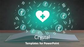  Presentation with medical book - Presentation design with open-medical-book-with-health background and a teal colored foreground