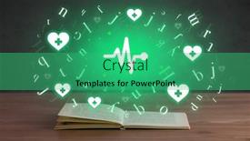  Presentation with medical book - Slide deck with open-medical-book-with-health background and a ocean colored foreground