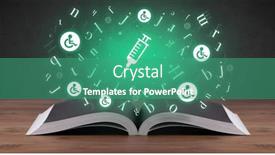  Presentation with medical book - Presentation theme with open-medical-book-with-health background and a teal colored foreground