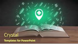  Presentation with medical book - Theme consisting of open-medical-book-with-health background and a tawny brown colored foreground