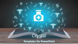  Presentation with medical book - Slide set with open-medical-book-with-health background and a ocean colored foreground