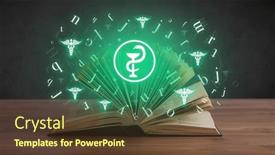  Presentation with medical book - PPT theme with open-medical-book-with-health background and a tawny brown colored foreground