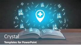  Presentation with medical book - Slide set with open-medical-book-with-health background and a teal colored foreground