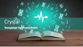  Presentation with medical book - PPT layouts featuring open-medical-book-with-health background and a teal colored foreground