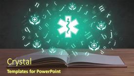  Presentation with medical book - Presentation theme featuring open-medical-book-with-health background and a tawny brown colored foreground