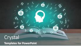  Presentation with medical book - Slide set featuring open-medical-book-with-health background and a teal colored foreground