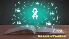  Presentation with medical book - Presentation design with open-medical-book-with-health background and a tawny brown colored foreground