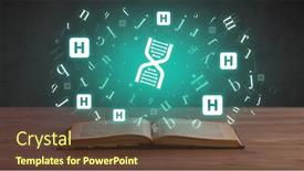  Presentation with medical book - Presentation theme enhanced with open-medical-book-with-health background and a tawny brown colored foreground