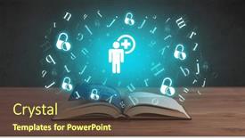  Presentation with medical book - Theme consisting of open-medical-book-with-health background and a tawny brown colored foreground