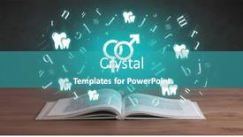  Presentation with medical book - Presentation theme enhanced with open-medical-book-with-health background and a teal colored foreground