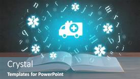  Presentation with medical book - Slide set featuring open-medical-book-with-health background and a teal colored foreground