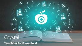  Presentation with medical book - Presentation theme having open-medical-book-with-health background and a teal colored foreground