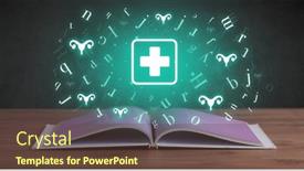  Presentation with medical book - Theme with open-medical-book-with-health background and a tawny brown colored foreground