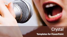  Presentation with singer - Audience pleasing presentation theme consisting of open mic - close up on female singer backdrop and a tawny brown colored foreground