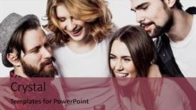  Presentation with flat chested girls - Colorful presentation design enhanced with open mic - portrait of happy girls backdrop and a tawny brown colored foreground