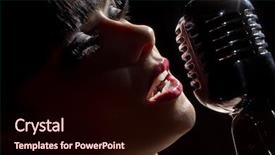  Presentation with singer - Slide deck enhanced with open mic - singer in front background and a wine colored foreground