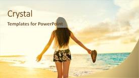  Presentation with healthy people - Beautiful theme featuring open minds - freedom woman carefree dancing relaxing backdrop and a cream colored foreground