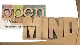  Presentation with open mind - Colorful PPT theme enhanced with open mind - isolated words backdrop and a coral colored foreground