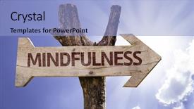  Presentation with achievement - Beautiful slides featuring spiritual achievement - mindfulness wooden sign backdrop and a light blue colored foreground