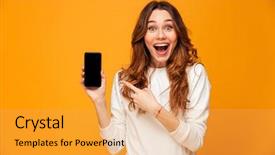  Presentation with mouth - Slides featuring open mouth over yellow background and a yellow colored foreground