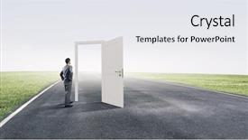  Presentation with opportunity doors - PPT layouts having open-new-doors-and-opportunities background and a white colored foreground