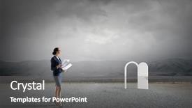  Presentation with media - Cool new PPT layouts with open new doors and opportunities backdrop and a gray colored foreground