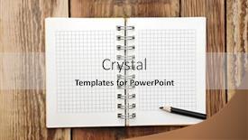  Presentation with note book - Theme enhanced with open note book with pencil on a wooden desk background and a white colored foreground