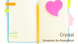  Presentation with open book - Audience pleasing presentation theme consisting of open note book with stickies backdrop and a cream colored foreground
