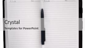  Presentation with pen - Beautiful presentation featuring open notebook and pen isolated backdrop and a light gray colored foreground