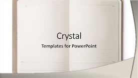  Presentation with notebook - Slide deck featuring open notebook isolated on white background and a sky blue colored foreground