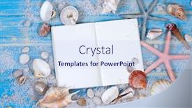  Presentation with planning - Presentation enhanced with open-notebook-with-of-seashells background and a sky blue colored foreground