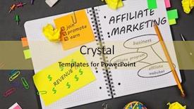  Presentation with affiliate marketing - Presentation theme having open notepad with affiliate marketing background and a yellow colored foreground