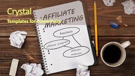  Presentation with affiliate marketing - Presentation theme having open notepad with affiliate marketing background and a tawny brown colored foreground