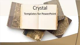  Presentation with old book - PPT layouts consisting of open old book on white background and a lemonade colored foreground